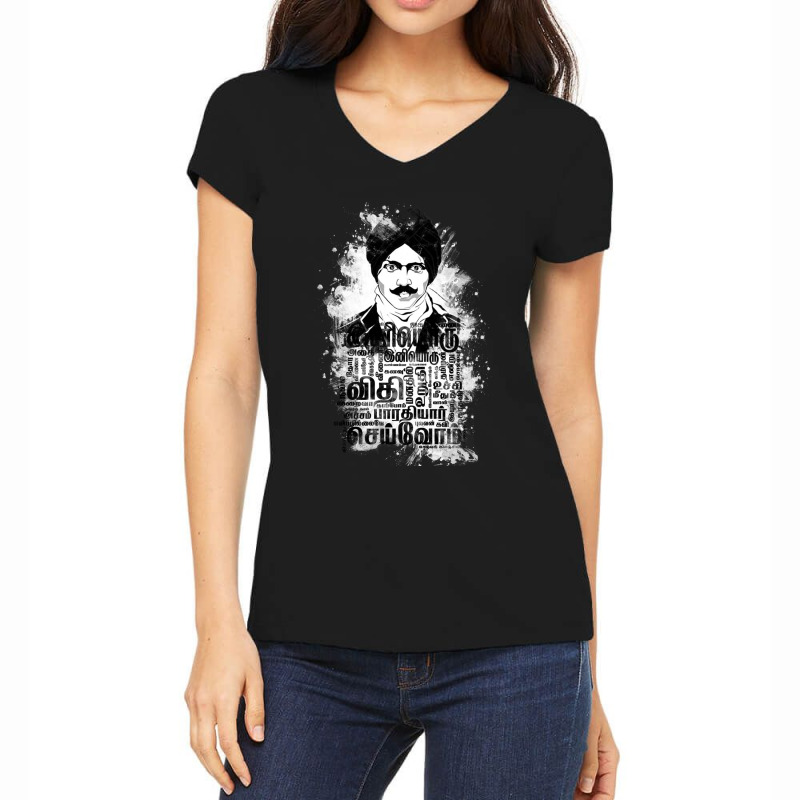 Mustache  Bharati Tamil Women's V-Neck T-Shirt by cm-arts | Artistshot