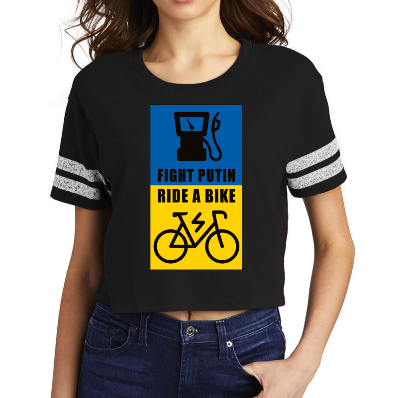 Fight Putin Ride A Bike Scorecard Crop Tee by cm-arts | Artistshot