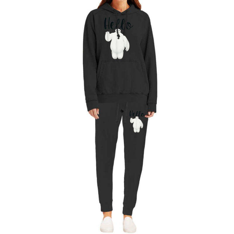 Funny Big Hero 6 Baymax Wave Hello Graphic Hoodie & Jogger Set | Artistshot