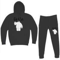 Funny Big Hero 6 Baymax Wave Hello Graphic Hoodie & Jogger Set | Artistshot