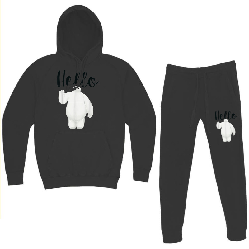 Funny Big Hero 6 Baymax Wave Hello Graphic Hoodie & Jogger Set | Artistshot