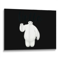 Funny Big Hero 6 Baymax Hello Wave Graphic Metal Print Horizontal | Artistshot