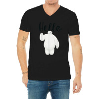 Funny Big Hero 6 Baymax Hello Wave Graphic V-neck Tee | Artistshot