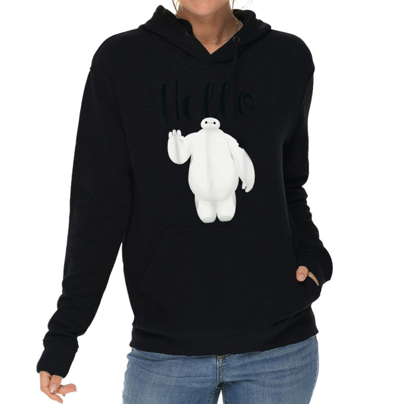 Funny Big Hero 6 Baymax Hello Wave Graphic Lightweight Hoodie | Artistshot