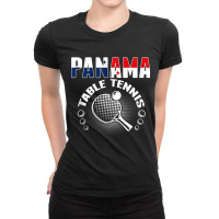 Panama Table Tennis Lovers Support Panamanian Ping Pong Team Tank Top Ladies Fitted T-shirt | Artistshot