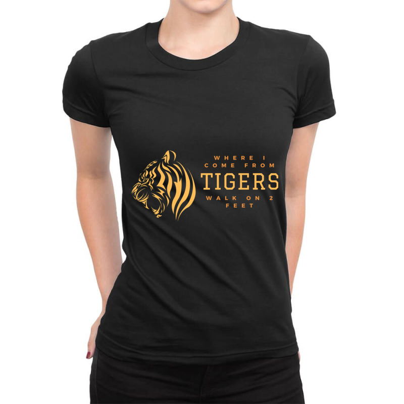 Walking Tigers Ladies Fitted T-Shirt by cm-arts | Artistshot