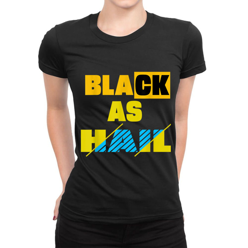 Black As Hail Michigan  (2) Ladies Fitted T-Shirt by cm-arts | Artistshot