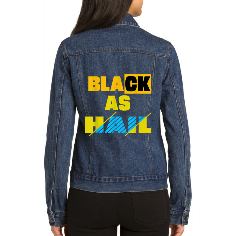 Black As Hail Michigan  (2) Ladies Denim Jacket by cm-arts | Artistshot