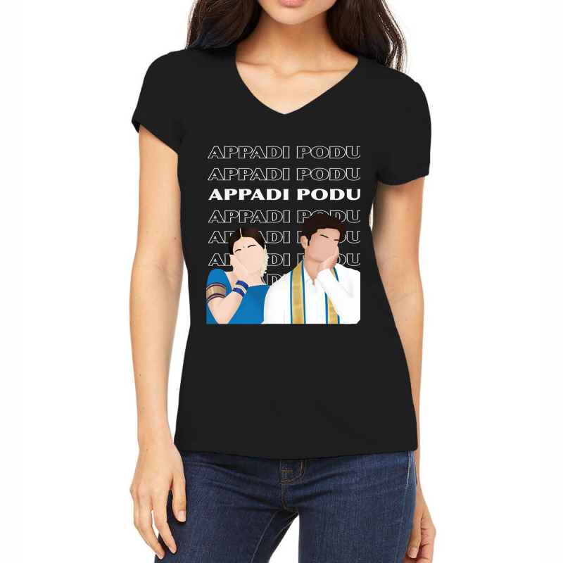 Appadi Podu  White Women's V-Neck T-Shirt by cm-arts | Artistshot