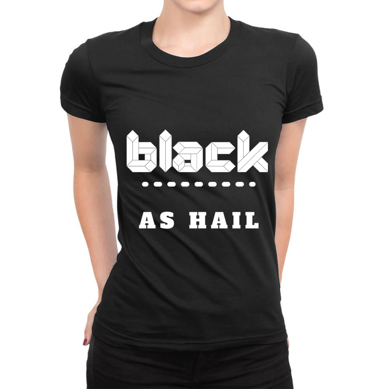 Black As Hail Usa  Michigan Ladies Fitted T-Shirt by cm-arts | Artistshot