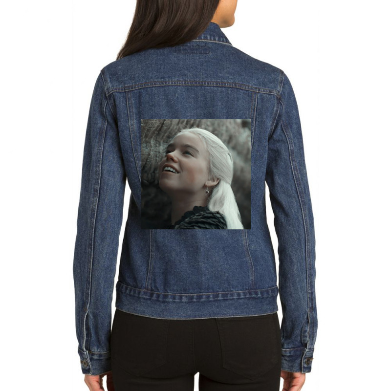 Milly Alcock Ladies Denim Jacket by cm-arts | Artistshot