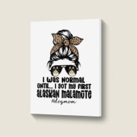 Normal Until Got My Alaskan Malamute Leopard Bandana Funny Tank Top Portrait Canvas Print | Artistshot