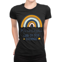 Mi Corazon Late En Dos Idiomas Bilingual Spanish Teacher T Shirt Ladies Fitted T-shirt | Artistshot