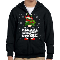 Medical Technician Gnome Emergency Worker Christmas Pajama T Shirt Youth Zipper Hoodie | Artistshot