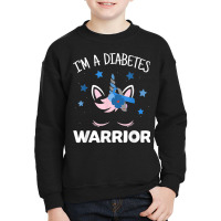 Unicorn Diabetes Warrior, Diabetes Awareness T Shirt Youth Sweatshirt | Artistshot