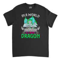 Reading Librarian Bookworm Dragon Funny Book Dragon Classic T-shirt | Artistshot