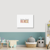 Leopard Infection Control Nurse Print For Nursing Student Long Sleeve Landscape Canvas Print | Artistshot