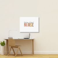 Leopard Infection Control Nurse Print For Nursing Student Long Sleeve Landscape Canvas Print | Artistshot