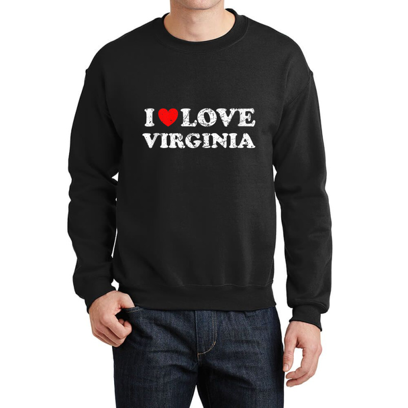 Distressed Grunge Worn Out Style I Love Virginia Tank Top Crewneck Sweatshirt | Artistshot