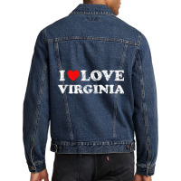 Distressed Grunge Worn Out Style I Love Virginia Tank Top Men Denim Jacket | Artistshot