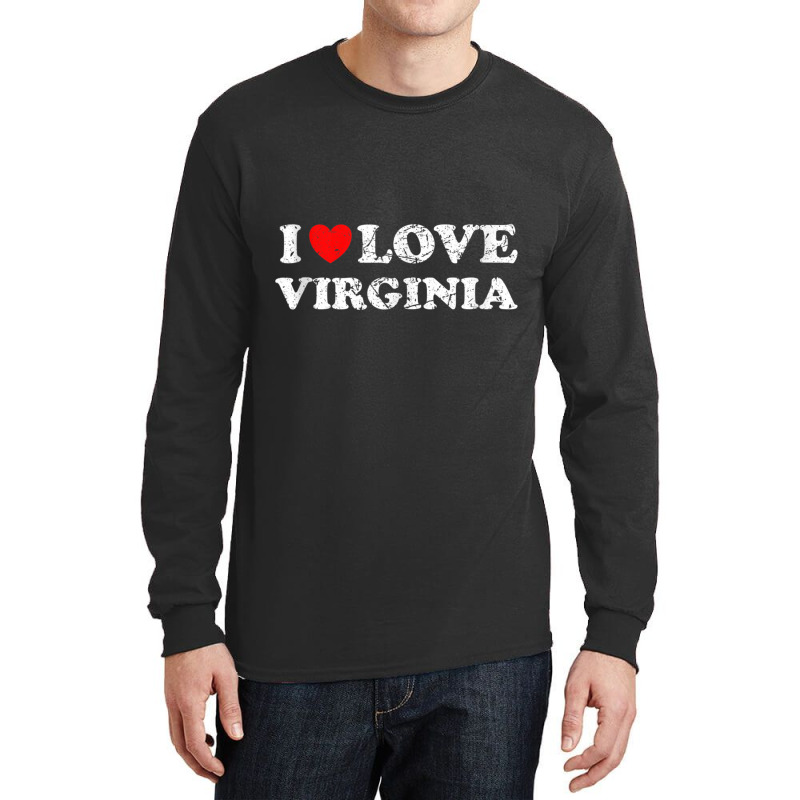 Distressed Grunge Worn Out Style I Love Virginia Tank Top Long Sleeve Shirts | Artistshot