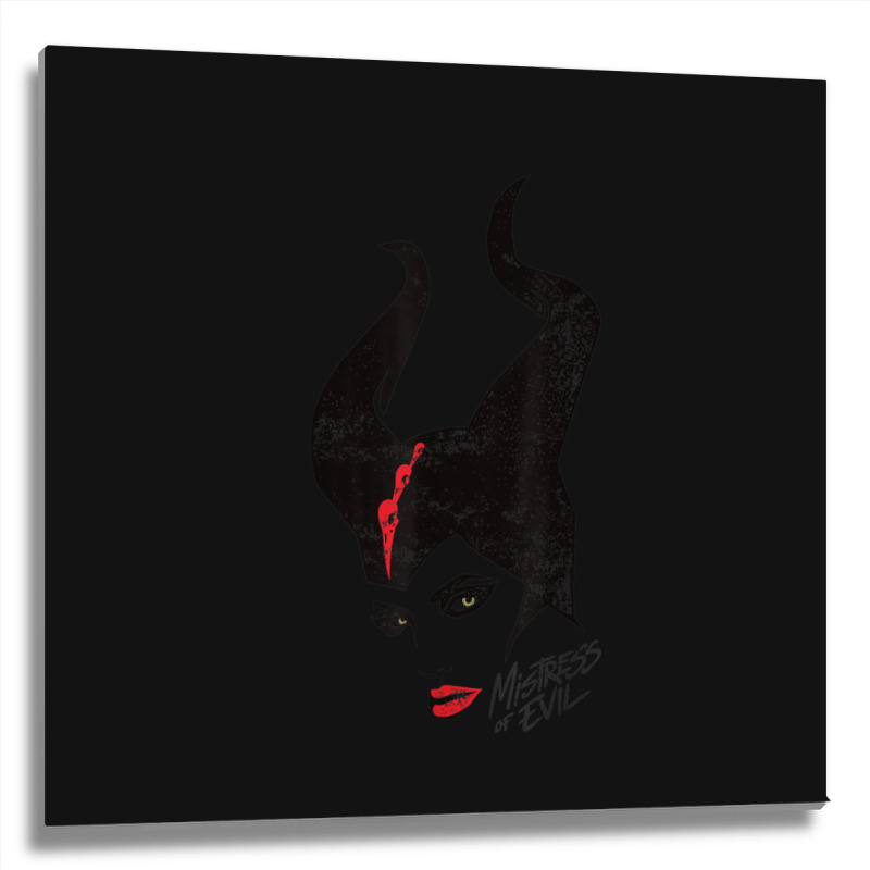 Funny Maleficent Mistress Of Evil Stylized Portrait Metal Print Square | Artistshot