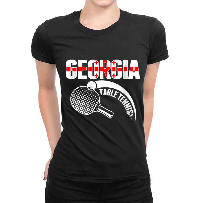 Georgia Table Tennis Lovers   Georgian Ping Pong Supporter Raglan Base Ladies Fitted T-Shirt by cm-arts | Artistshot