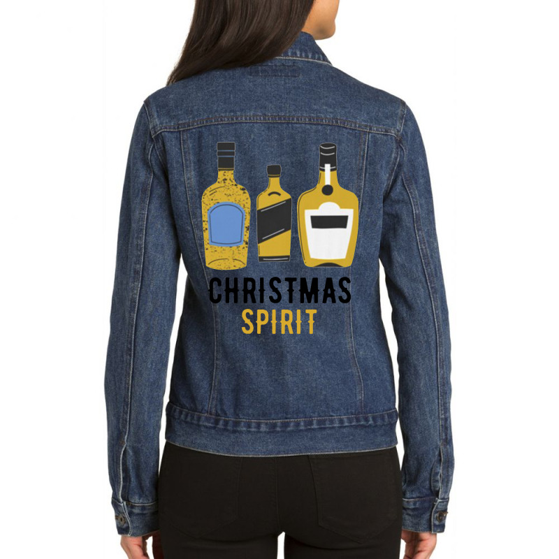 Orange Full Of Christmas Spirits Ladies Denim Jacket | Artistshot