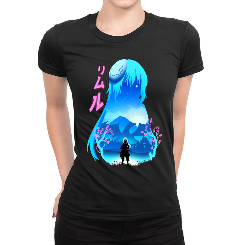 Rimuru Tempest Shadow And Cherry Blossom   -that Time I Got Reincarnat Ladies Fitted T-Shirt by cm-arts | Artistshot