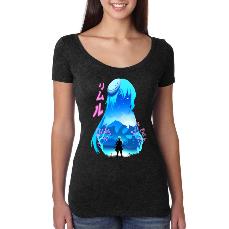 Rimuru Tempest Shadow And Cherry Blossom   -that Time I Got Reincarnat Women's Triblend Scoop T-shirt by cm-arts | Artistshot