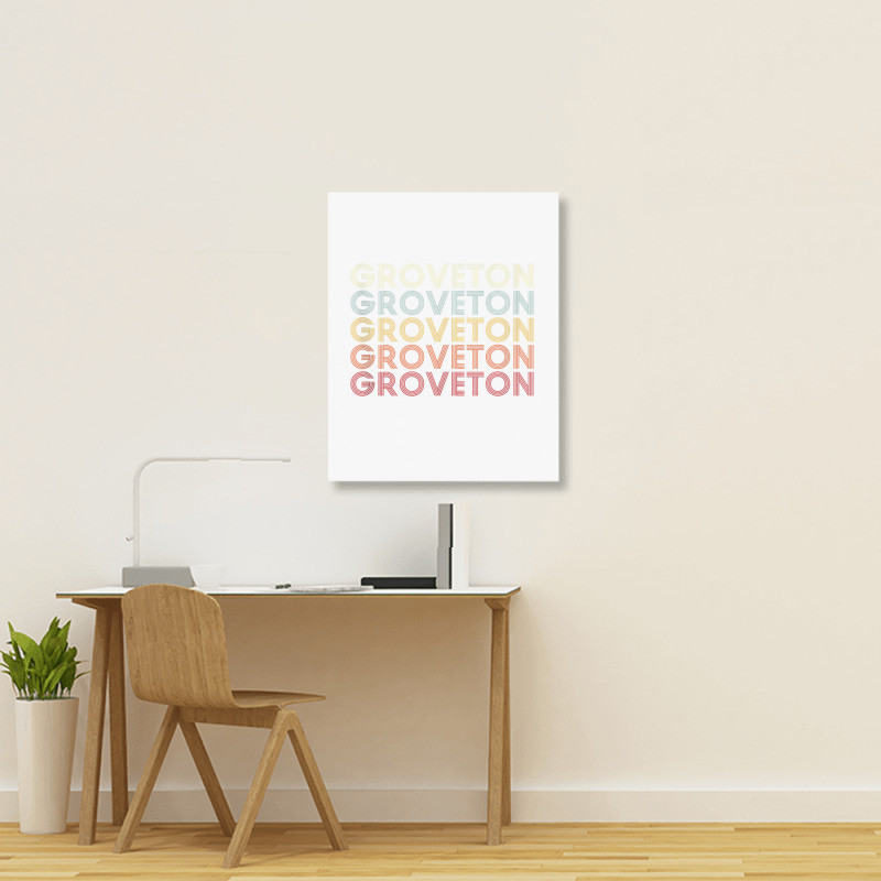 Groveton Virginia Groveton Va Retro Vintage Text Tank Top Portrait Canvas Print | Artistshot