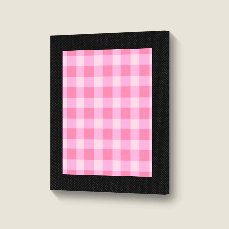 Preppy Pink Aesthetic Gingham Preppy Aesthetic Graphic Portrait Canvas Print | Artistshot