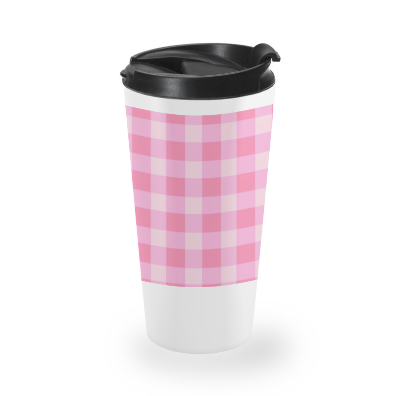 Preppy Pink Aesthetic Gingham Preppy Aesthetic Graphic Travel Mug | Artistshot