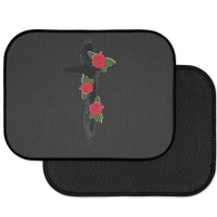 Red Vine Roses Cross Rear Car Mat | Artistshot