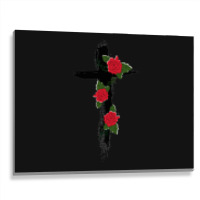 Red Vine Roses Cross Metal Print Horizontal | Artistshot