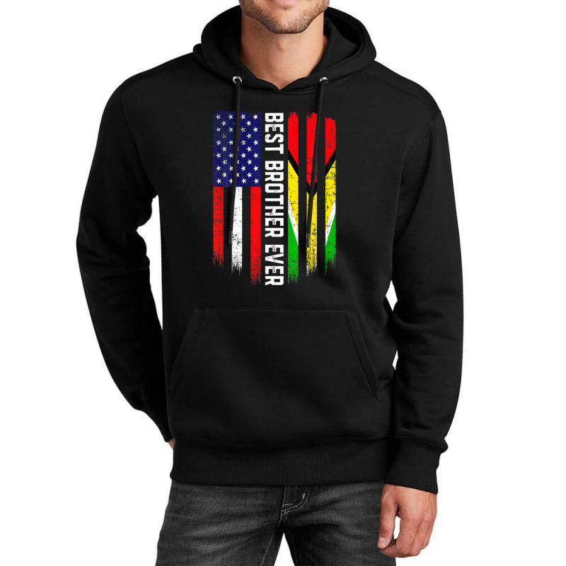 Retro Best Brother Ever American Guyana Flag Father's Day Unisex Hoodie | Artistshot