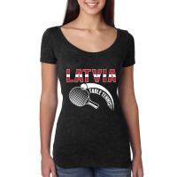 Latvia Table Tennis Lovers Latvian Ping Pong Team Supporter Raglan Bas Women's Triblend Scoop T-shirt | Artistshot