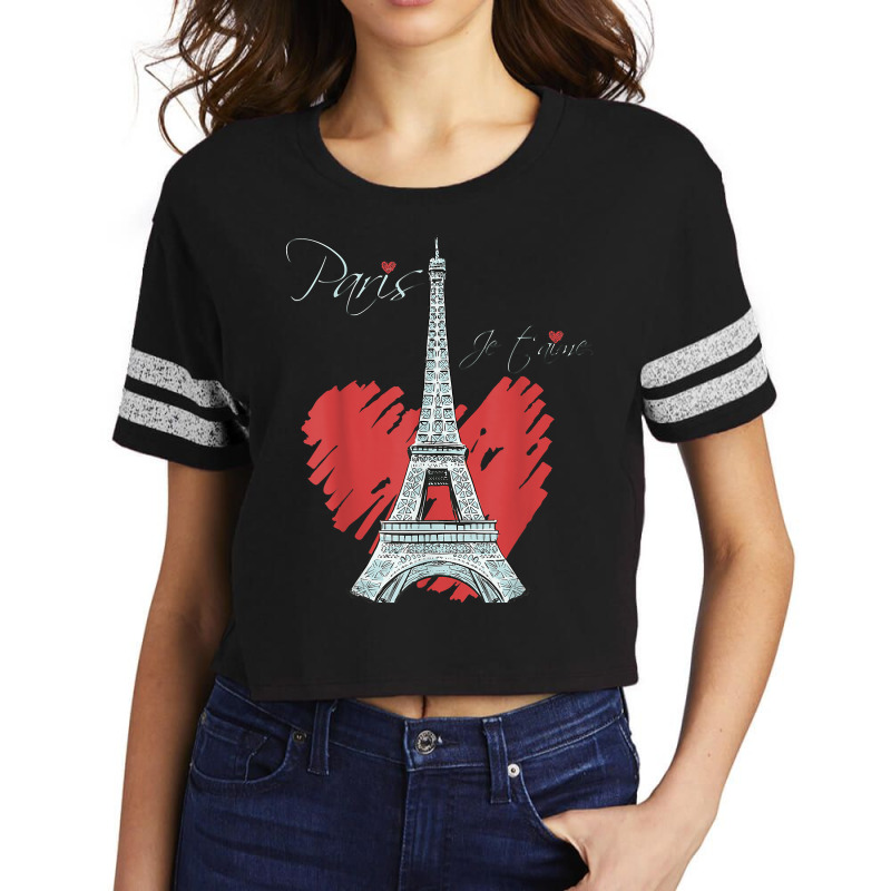 I Love Paris Eiffel Tower French Souvenir France Parisian T Shirt Scorecard Crop Tee by cm-arts | Artistshot