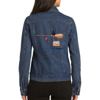 Studio Delivery Service Jiji Black Cat Anime 1 Ladies Denim Jacket | Artistshot