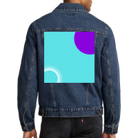 Abstract Neon Half Circle Frame With Space. Men Denim Jacket | Artistshot