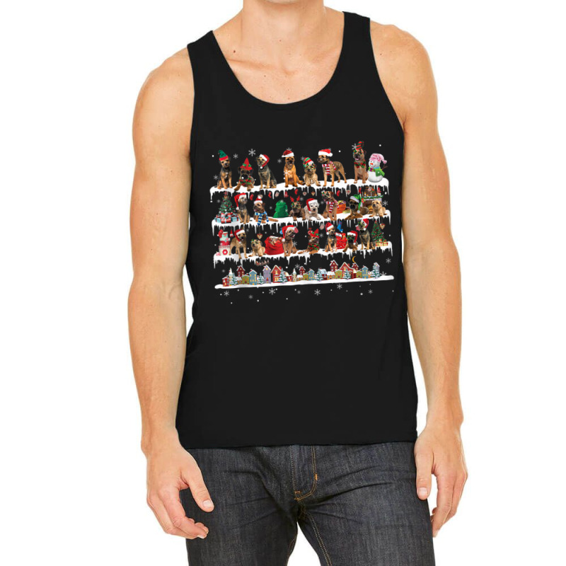 Border Terrier Christmas Snow Layers Santa Dog Ugly Xmas Tank Top Tank Top | Artistshot