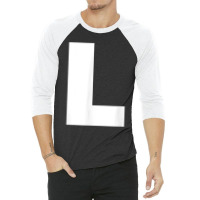 Letter L Capital Alphabet Monogram Initial 3/4 Sleeve Shirt | Artistshot