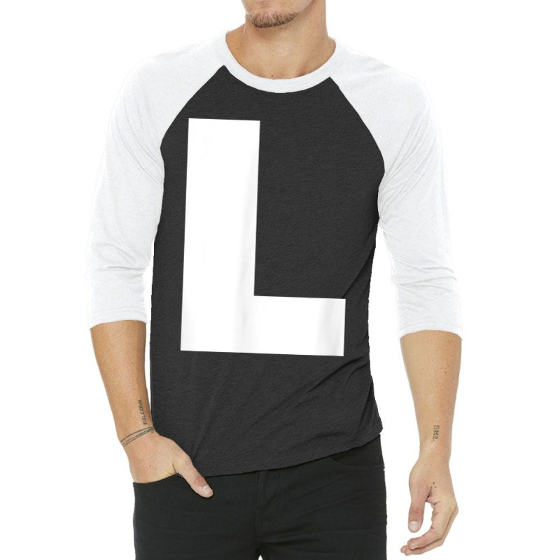 Letter L Capital Alphabet Monogram Initial 3/4 Sleeve Shirt by IsabelConstance | Artistshot