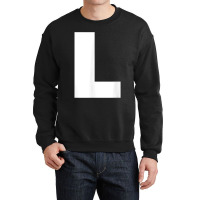 Letter L Capital Alphabet Monogram Initial Crewneck Sweatshirt | Artistshot