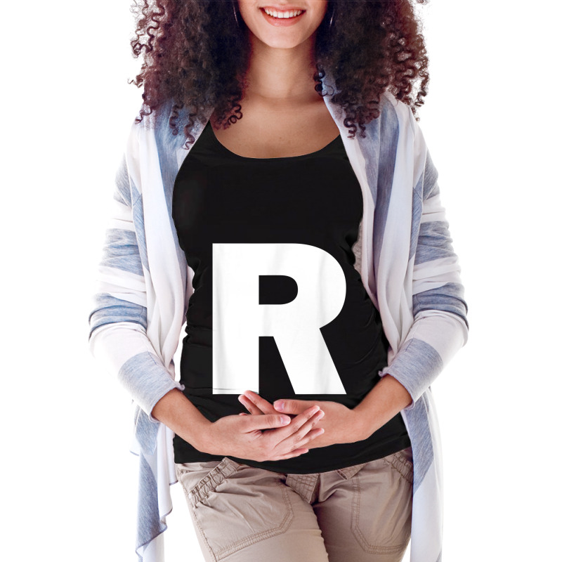 Letter R Capital Alphabet Monogram Initial Maternity Scoop Neck T-shirt by IsabelConstance | Artistshot