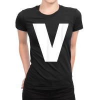 Letter V Capital Alphabet Monogram Initial Ladies Fitted T-shirt | Artistshot