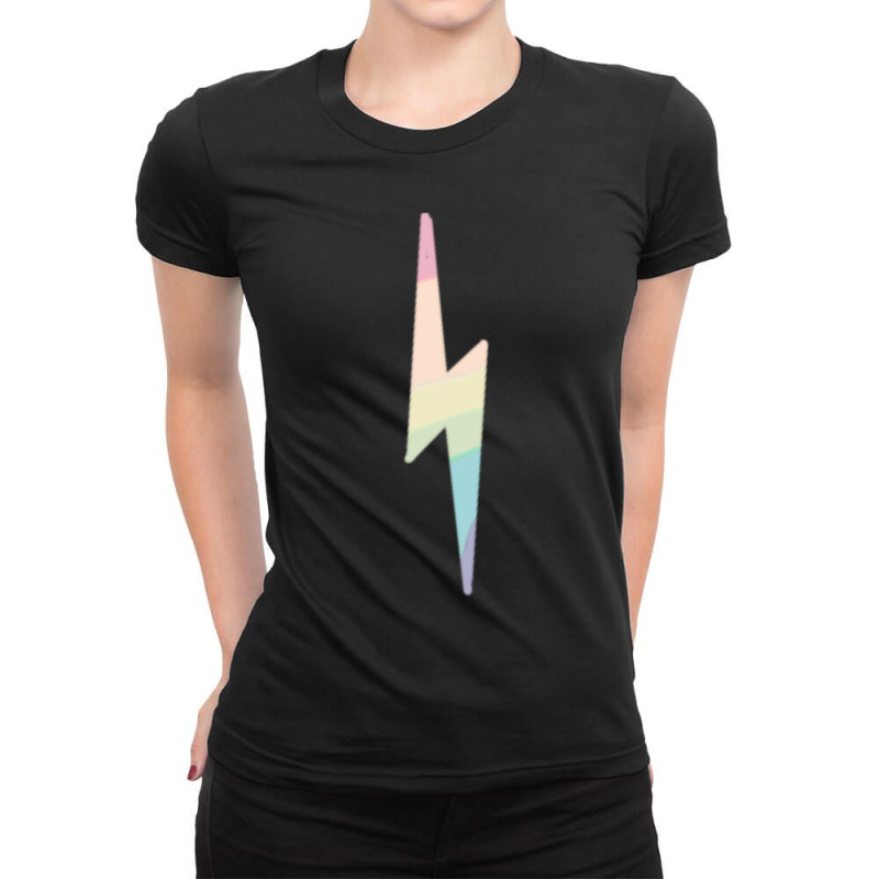 Lightning Bolt Av Type  Rainbow Ladies Fitted T-Shirt by cm-arts | Artistshot