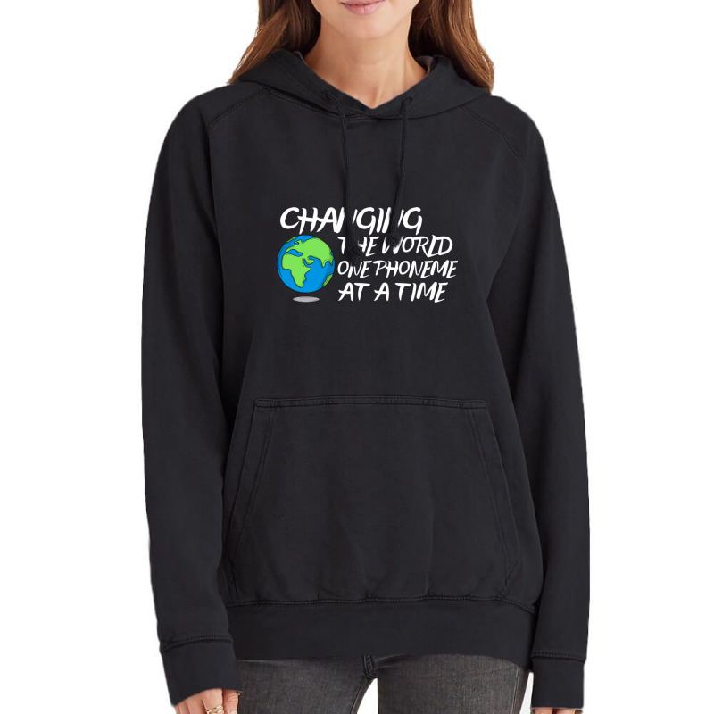 Changing The World One Phoneme At A Time  Dyslexia Awareness Day Vintage Hoodie | Artistshot