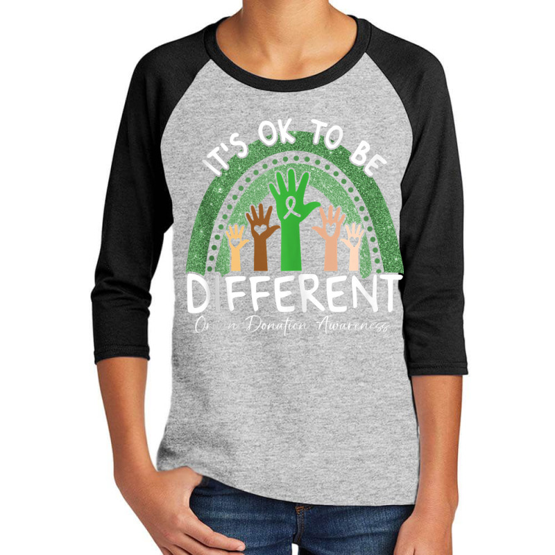 It's Ok To Be Different Organ Donation Awareness Green Tank Top Youth 3/4 Sleeve by cm-arts | Artistshot