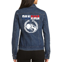 Panama Table Tennis Lovers   Panamanian Ping Pong Supporter Tank Top Ladies Denim Jacket | Artistshot